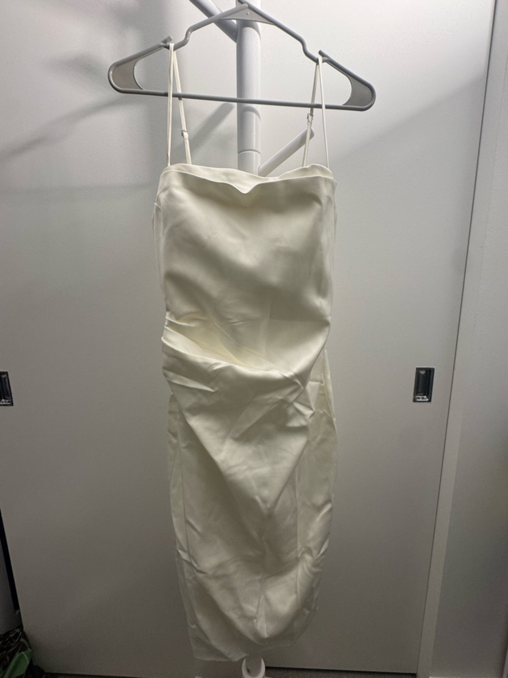 White Anja Strapless Cowl Slip Dress - Picture 4 of 7